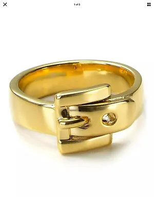 NWT! Michael Kors Heritage Buckle GOLD Tone Ring Sz 6 $ 65 Classic  • $55