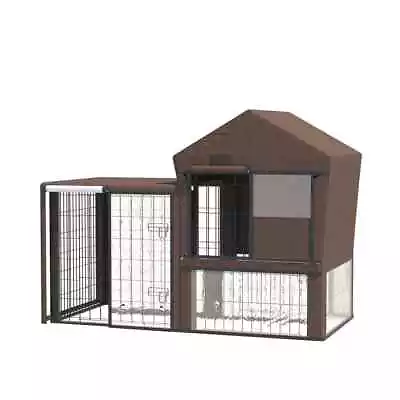 Brown Polyester Rabbit Hutch Cover 90x150cm Water-Resistant • £31.55