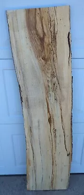 46 Inch  Spalted Maple Live Edge 12.5  Wide 1.25 Thick Home Sign River Slab • $41.99