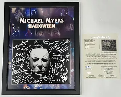 MICHAEL MYERS X21 CAST Signed 12x18 Poster Framed HALLOWEEN 1978 Nick Castle JSA • $3999.99