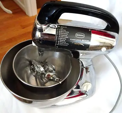Vintage Scovill Hamilton Beach Model 25 Stainless Steel  10 Speed Stand Mixer • $50