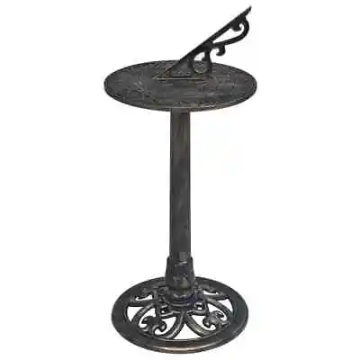 Garden Sundial Plinth Stand For Outdoor Patio Ornament Plastic Bronze 35.5x82cm • £34.99