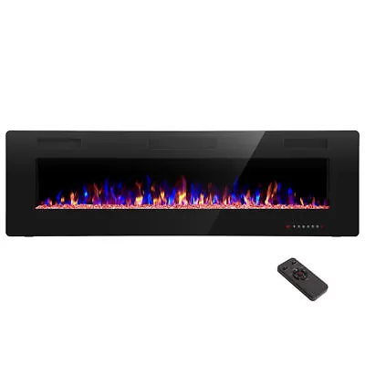 60  Electric Fireplace Recesse Heat Wall Mount Ultra $Low NoiseRemote LED Flame • $222.99
