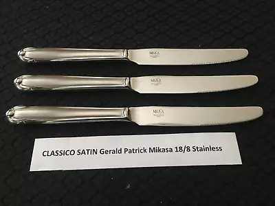 3 Pcs Classico Satin Mikasa Gerald Patrick 18/8 Stainless Korea Dinner Knife • $12.99