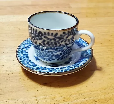 Mini White And Blue Plate/saucer And Tea Cup Japan • $6