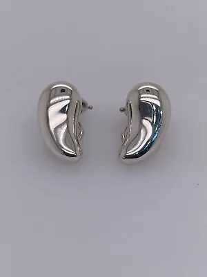 Tiffany & Co. Sterling Silver Elsa Peretti Bean Clip On Earrings • $179