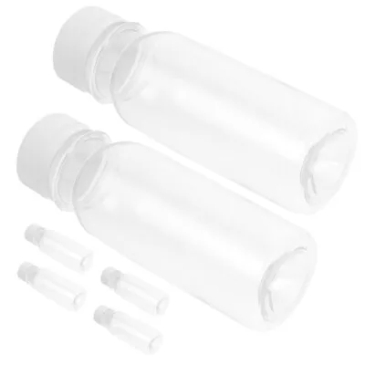  6 Clear Plastic Milk Bottles 100ml Reusable With Tamper Evident Caps For-RO • £6.90