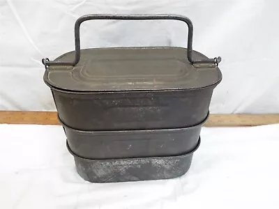 Vintage Collapsible Coal Miners Metal Lunch Pail Mining Bucket School Box Bucket • $79.99