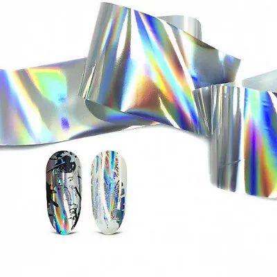 Nail Art Foil 💖 Silver Holographic / Nails Decor / Transfer Foils Stickers • £1.90