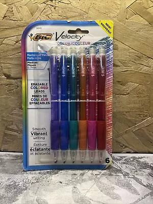 6 BIC Velocity Mechanical Pencils W Colored Leads Med. 0.7mm *OPEN BOX* • $9.99