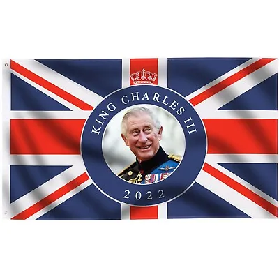 £5.99 • Buy King Charles III Coronation 2022 Union Jack Flag 5X3FT Royal Family Keepsake