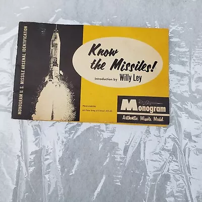 Vintage 1958 Monogram Arsenal Identification Booklet Know The Missiles Willy Ley • $14.99