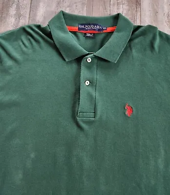 U.S. Polo Assn. Men's Long Sleeve Polo Forrest Green 100% Cotton Size 2XL *READ • $6.80