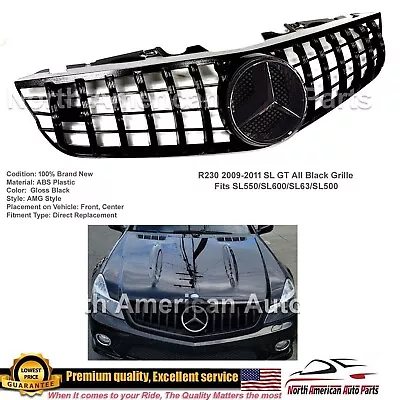 Mercedes Benz R230 SL550 SL63 Gt All Black Grille Black Star AMG 2009 2010 2011 • $289