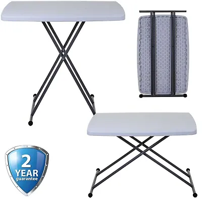 Small Folding 3 Height Adjustable Blow Moulded Heavy Duty Camping Bbq Side Table • £22.99