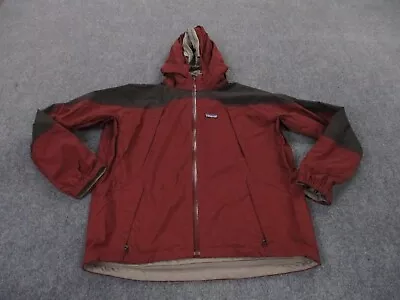 Patagonia Jacket Adult M Red Lined Rain Coat Hiking Outdoors Logo Work Mens • $39.95