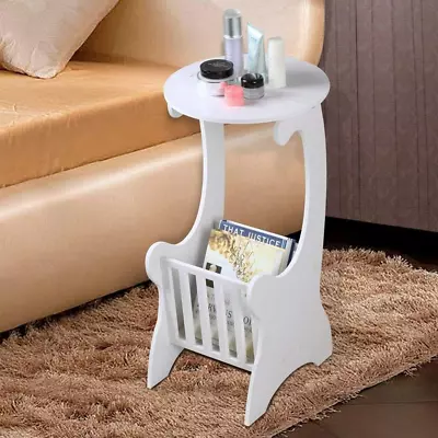 £14.99 • Buy Small White Tea Coffee Table Sofa Side End Desk Storage Shelf Bedside Cabinet UK