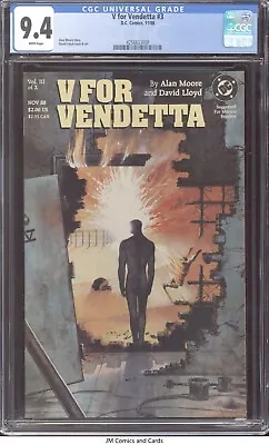 $1 • Buy V For Vendetta #3 1988 CGC 9.4 White Pages - Alan Moore Story David Lloyd Cover