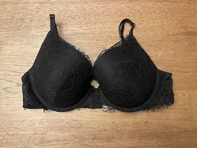 Victoria's Secret Noir Lace 38DD Dream Angels Lightly Lined Full Coverage Bra • $24.99