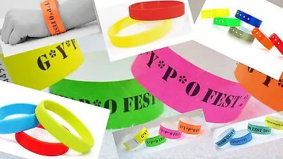 £1.99 • Buy Custom Printed Wristbands,plain,waterproof,childrens,nightclub Bands,parties,id,