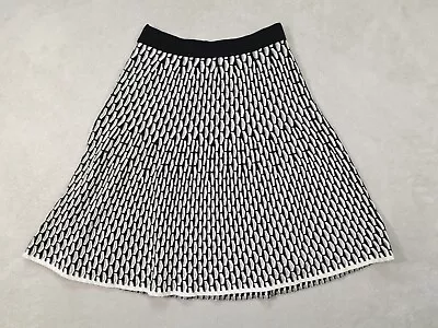 Missoni Womens 8 Black White Skirt A-Line Elastic Waist Pull On Knee Length • $49.99