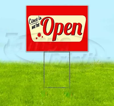 OPEN 18x24 Yard Sign WITH STAKE Corrugated Bandit USA BUSINESS VINTAGE • $33.07