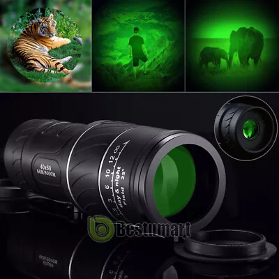 Waterproof Day Night Vision 40X60 Monocular Powerful Optic HD BK-4 Moon Viewing • $19.99