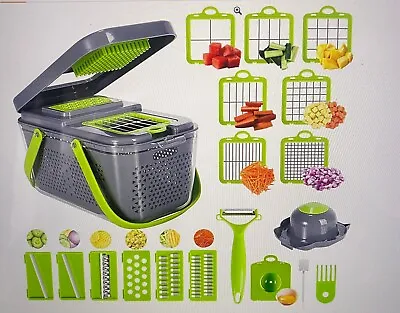BenRich 22-in-1 Vegetable Chopper With Container - Onion Chopper Mandoline • £19.99