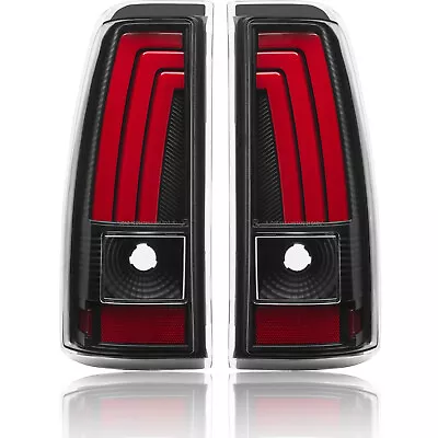 2003-2006 Chevy Silverado 1500 2500 3500 Black Smoked LED Tube Tail Lights Lamps • $109.99