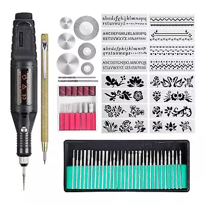 Micro Engraver Pen Metal Glass Mini Diy Engraving Tool Include Bits Stencils • $21.04