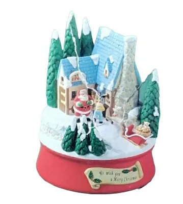 Vintage Trim A Home Christmas Animated Musical Light Up Rotating Display Santa  • $27.97