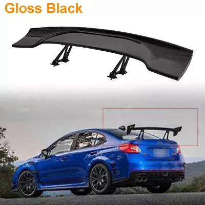 57  JDM GT Style ABS Rear Trunk Spoiler Tail Wing Universal Fitment Gloss Black • $117.28