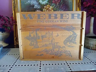 Vintage Weber Fine German Wine Wooden Box Crate  • $40