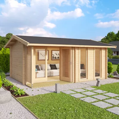 Lasita Hampstead Garden Log Cabin 4.2m X 3m Garden Summer House Double Glazed • £4309