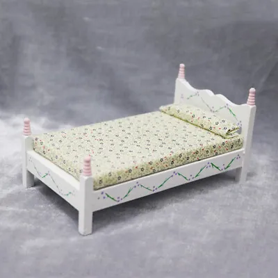 1:12 Dollhouse Classical White Bed Mini Furniture Model Bedroom Scene • $26.09