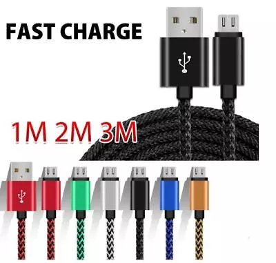 Micro USB Cable 3M 2M Fast Charging Charger Long Cord For Android Samsung Nonoem • $4.38