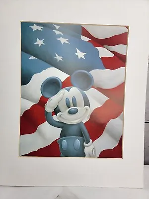 8  X 10  Walt Disney Art Print Mickey Mouse Salutes America USA Flag Poster • $17.48