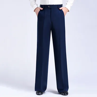 Mens Modern Latin Dance Pants Solid Straight Practice Trousers Ballroom Perform • $45.99