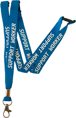 15mm Blue Support Worker Neck Lanyard With 3 Point Safety Breakaway • £4.75