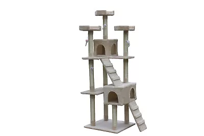 YES4PETS 180 Cm Cat Kitten Scratching Post Tree W Ladder-Beige • $119.99