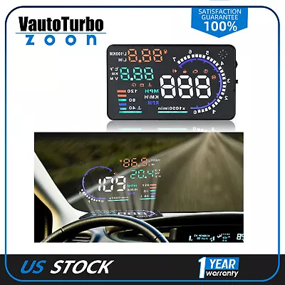 OBD II Car HUD Head Up Display5.5'' Dash Screen Digital Speedometer Projector • $37.86