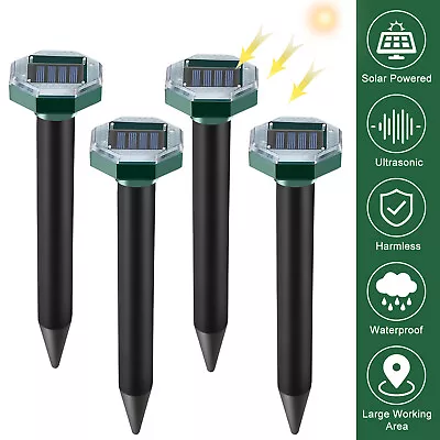 Ultrasonic Solar Animal Repeller Pest Mouse Rodent Repellent For Outdoor Garden • $12.50