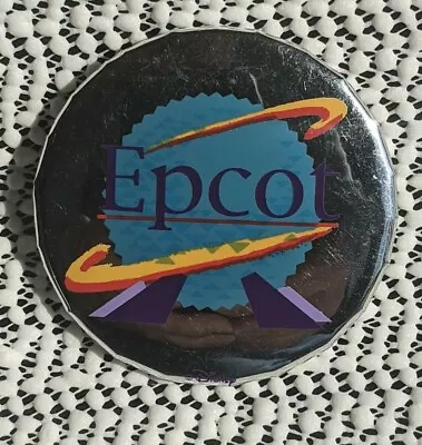  Vintage WALT DISNEY WORLD Epcot Center Metal Pinback BUTTON Pin 1990s • $4.99