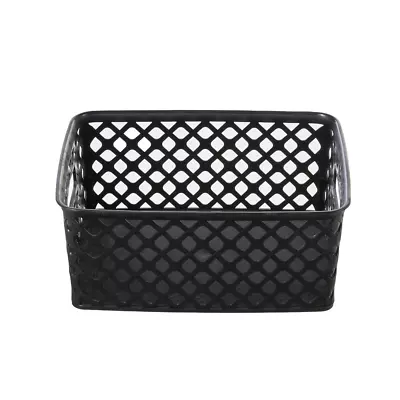 Small Plastic Storage Basket W/Handles Mesh Design Storage Bin Container Box • $12.75