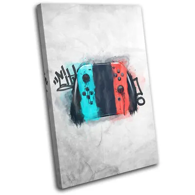 Grunge Graffiti Retro Switch Gaming SINGLE CANVAS WALL ART Picture Print • £24.99