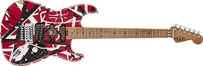 New EVH Striped Series Frankenstein Frankie Red With Black Stripes Relic Guitar • $1882.71