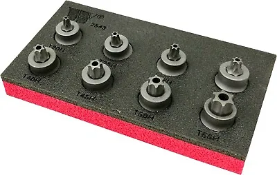 Welzh Werkzeug Tamper Torx Bit Socket Set EXTRA STUBBYSHORT S2 STEEL T20H-T55 • $34.79