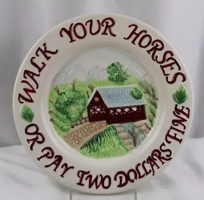 3D Relief Plate Walk Your Horses Or Pay Two Dollars Covered Bridge • $24.99