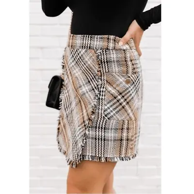Zara Tweed Plaid Mini Skirt NEW Size XS • $40