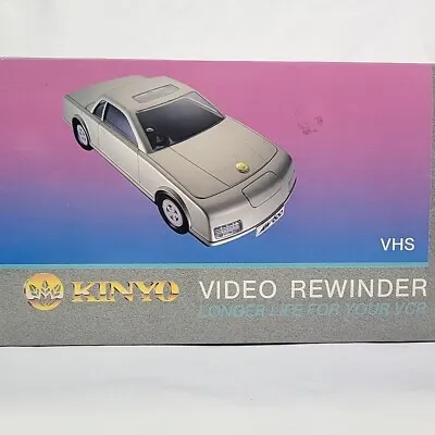 Vtg Kinyo Car Silver VHS Video Tape Cassette Rewinder 80's In BOX • $29.85